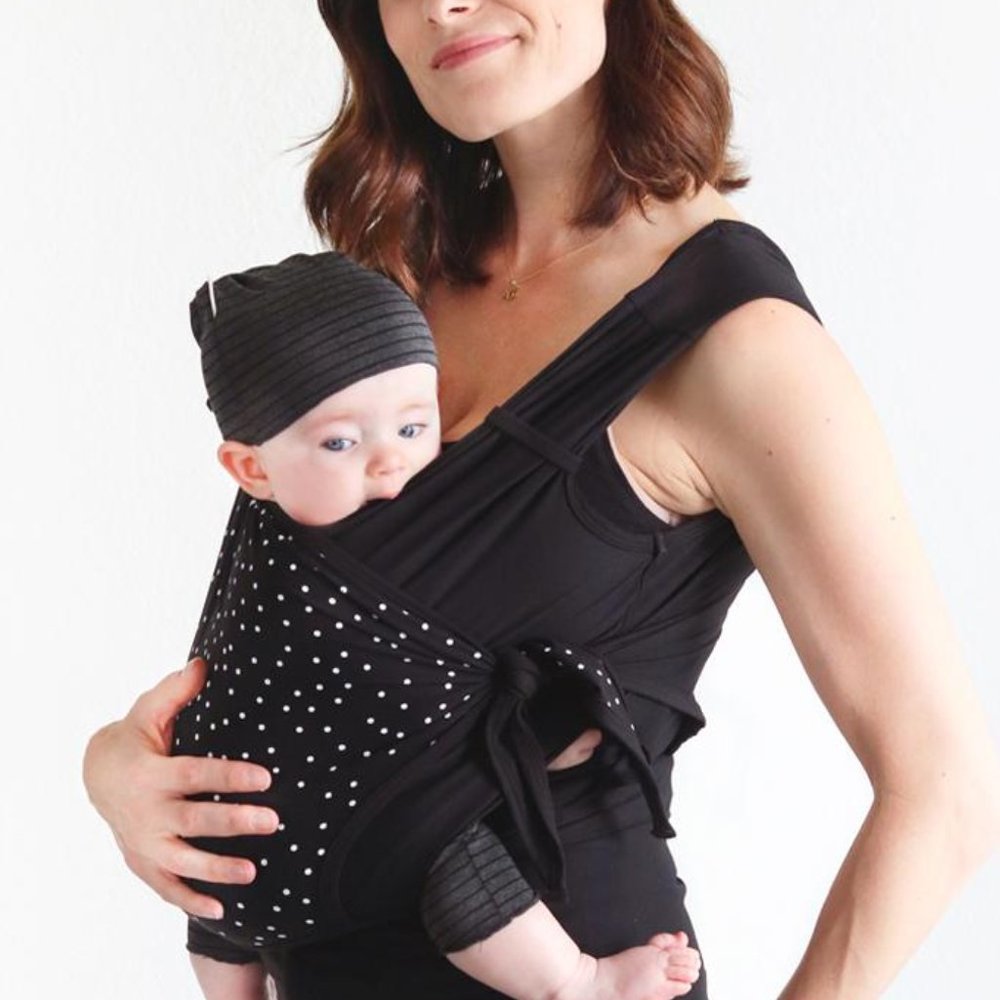 VGUC Nesting Days Black Dot Babywearing shirt Sz L